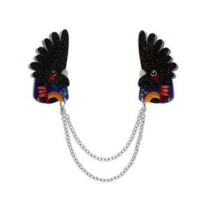 The Rare Red-Tail Cockatoo Cardigan Clips by Erstwilder Pete Cromer NIB